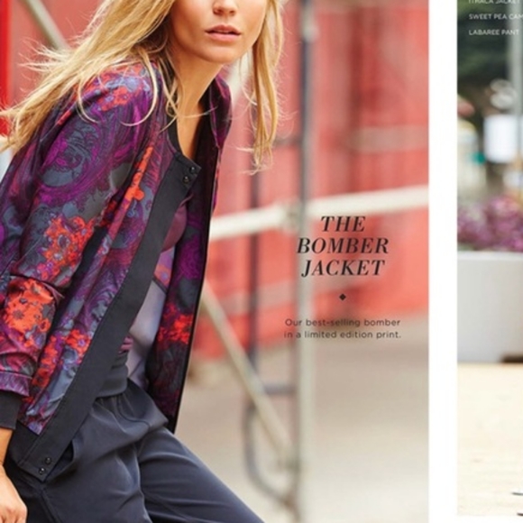 Fabletics purple floral printed bomber jacket - Picture 13 of 13